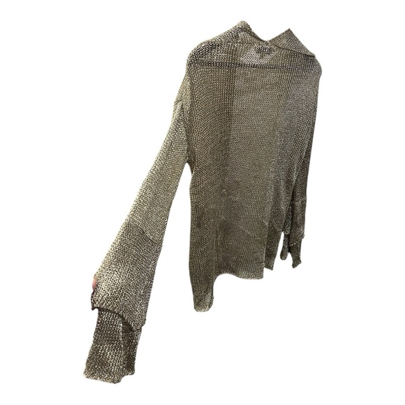 DAVI & DANI GOLD MESH CHAIN STYLE OPEN FRONT CARDIGAN JACKET SZ MED/LARGE - Picture 6 of 14